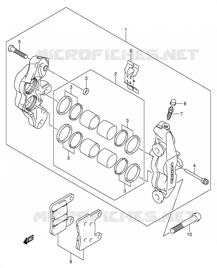 ETRIER DE FREIN AVANT (GSX-R750K4/U2K4/K5/U2K5) Suzuki MOTO 750 GSX-R 2005  GSX-R750U2K5(E2)