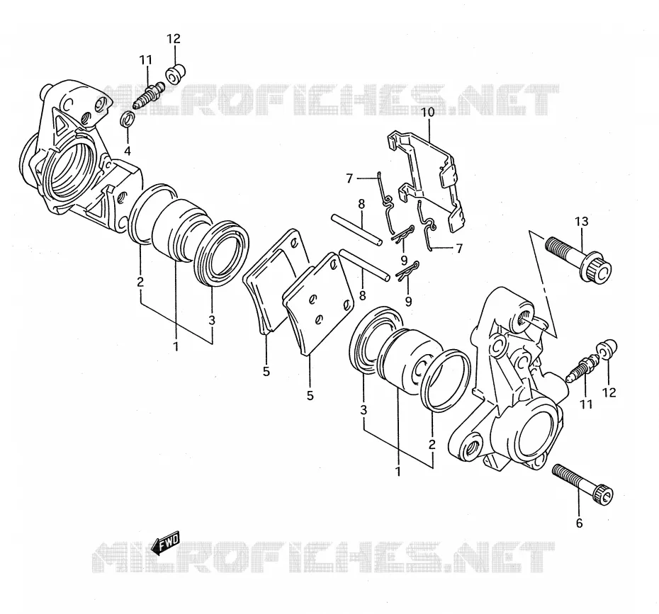 ETRIER DE FREIN AVANT (MODELE K/L/M/N) Suzuki MOTO 1100 GSX-F 1993  GSX1100FP(E28)
