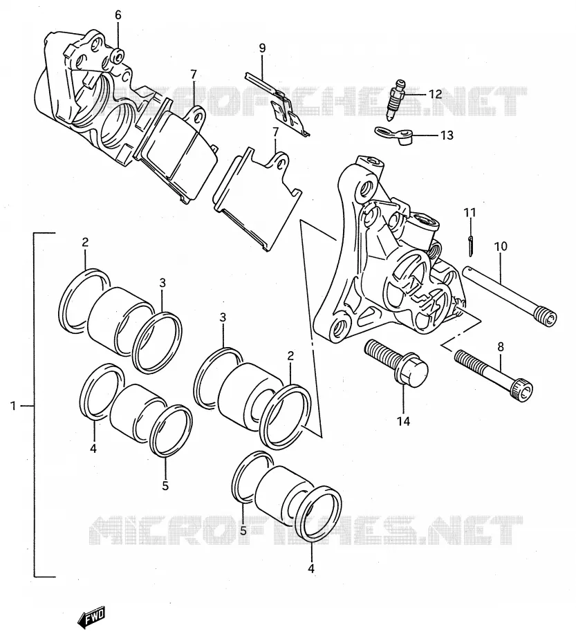 ETRIER DE FREIN AVANT (MODELE N/P) Suzuki MOTO 750 GSX-R 1994  GSX-R750WR(E28)