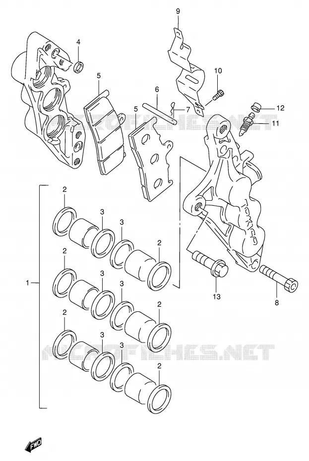 ETRIER DE FREIN AVANT (MODELE P/R) Suzuki MOTO 1100 GSX-R 1995  GSX-R1100WS(E2)