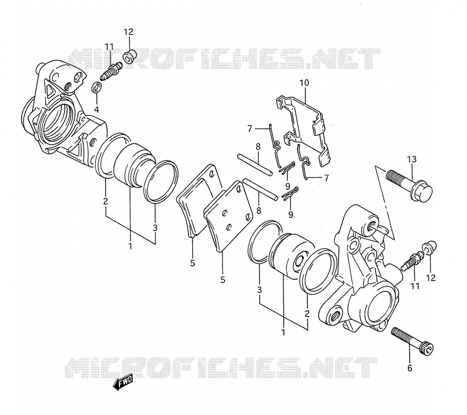 ETRIER DE FREIN AVANT (MODELE P) Suzuki MOTO 1100 GSX-F 1993  GSX1100FP(E28)
