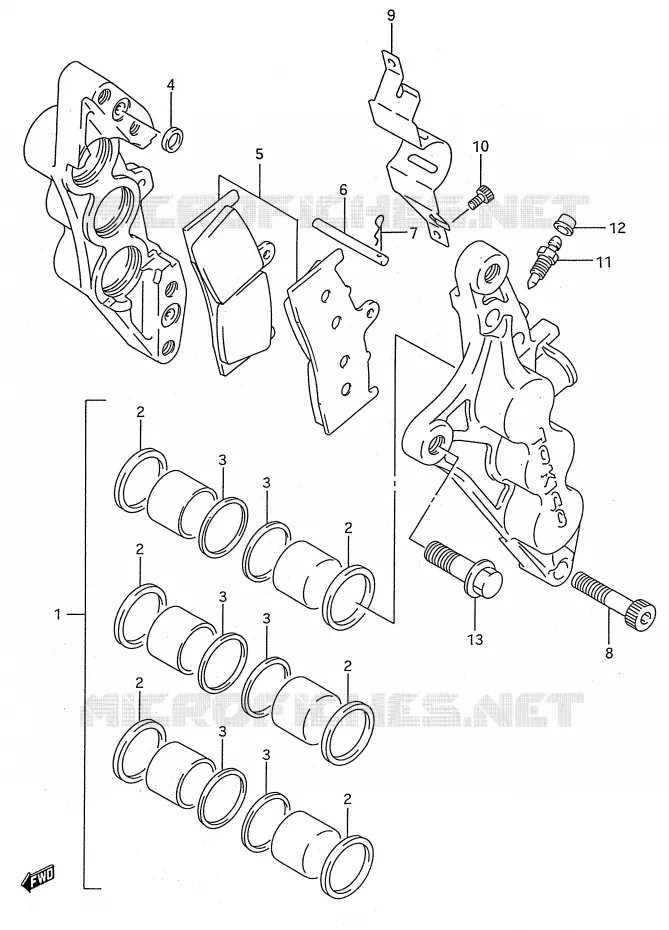 ETRIER DE FREIN AVANT (MODELE S) Suzuki MOTO 750 GSX-R 1993  GSX-R750WP(E28)