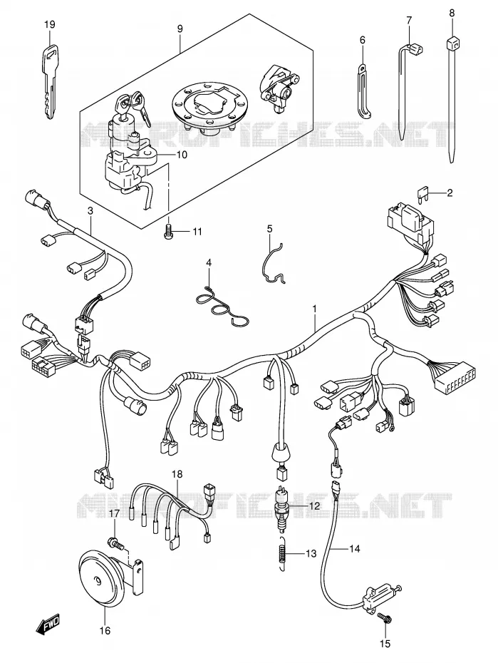 FAISCEAU ELECTRIQUE (GSF600SK3/SK4/SUK3/SUK4) Suzuki MOTO 600 BANDIT 2000  GSF600SUY(E2)