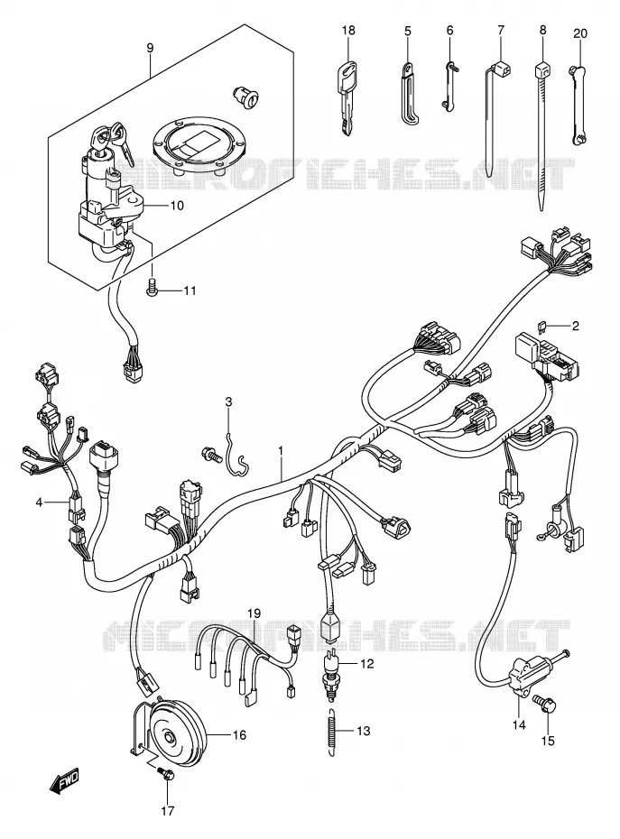 FAISCEAU ELECTRIQUE (GSF650SK5/SK6/SUK5/SUK6) Suzuki MOTO 650 BANDIT 2006  GSF650SK6(E2)