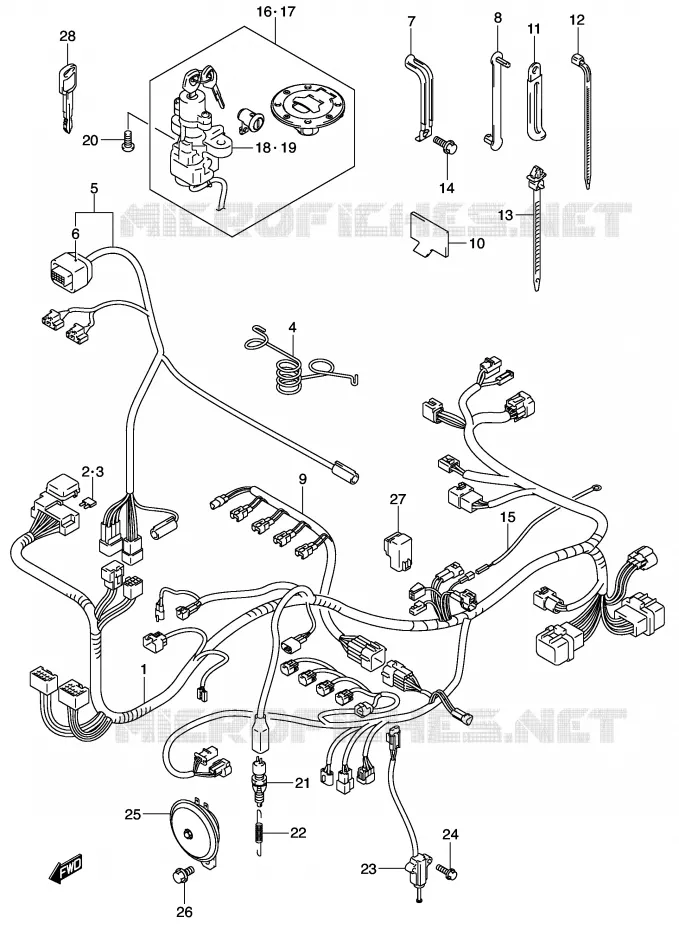 FAISCEAU ELECTRIQUE (MODELE K2) Suzuki MOTO 600 GSX-R 2001  GSX-R600U1K1(E2)