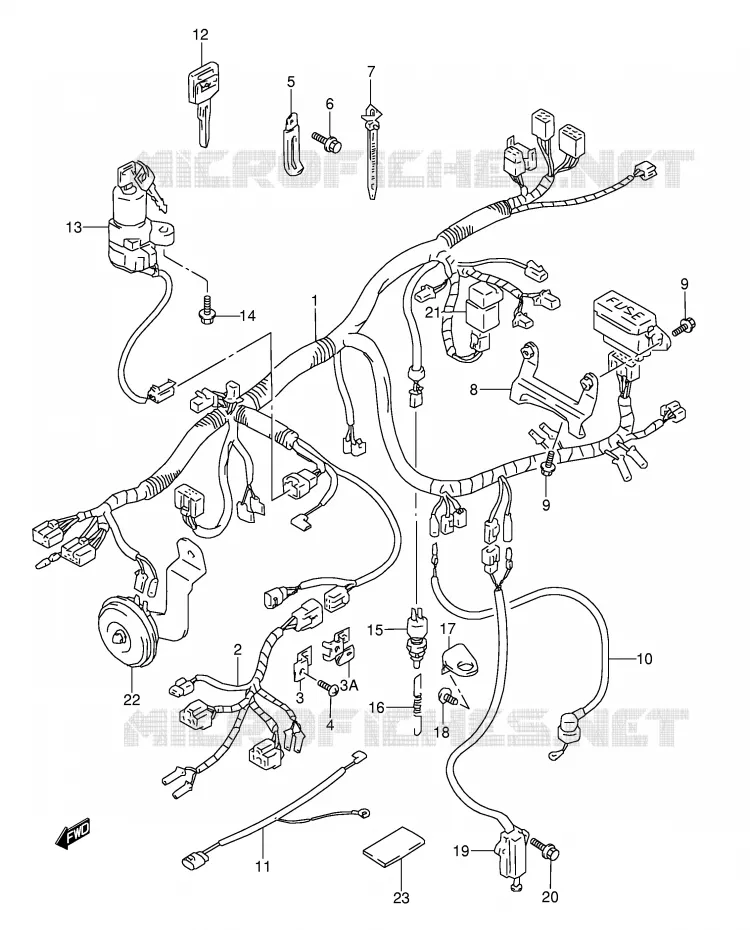 FAISCEAU ELECTRIQUE (MODELE P/R) Suzuki MOTO 1100 GSX-R 1998  GSX-R1100WW(E28)