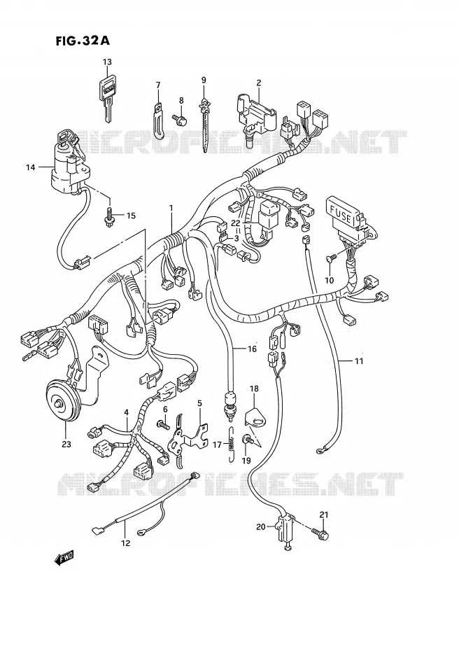FAISCEAU ELECTRIQUE (MODELE R/S) Suzuki MOTO 750 GSX-R 1995  GSX-R750WS(E2)