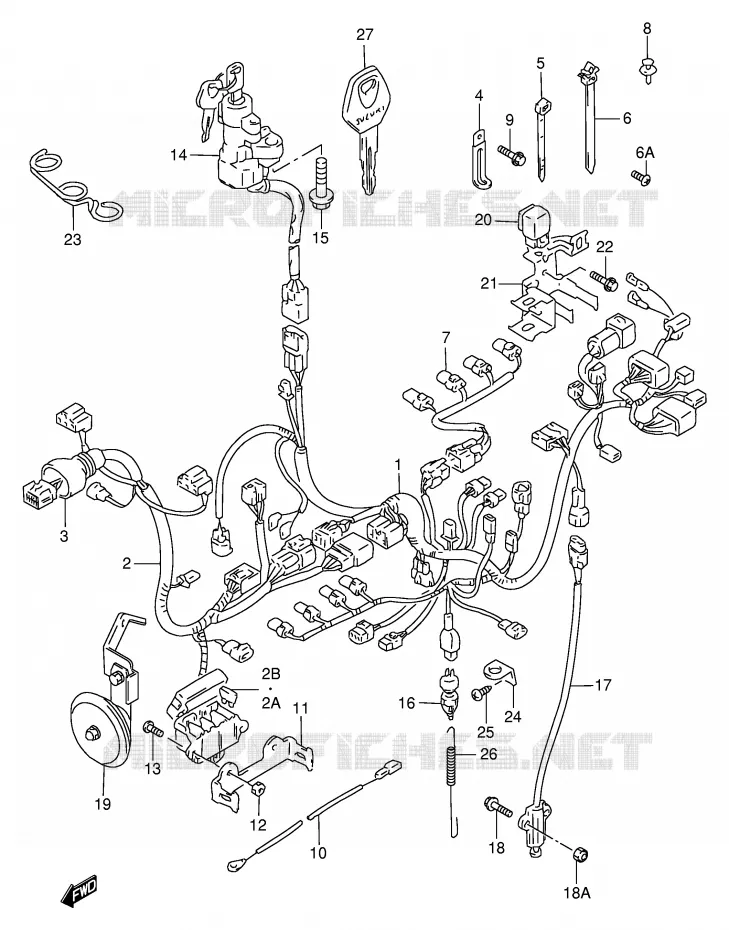 FAISCEAU ELECTRIQUE (MODELE W/X) Suzuki MOTO 750 GSX-R 1998  GSX-R750W(E2)