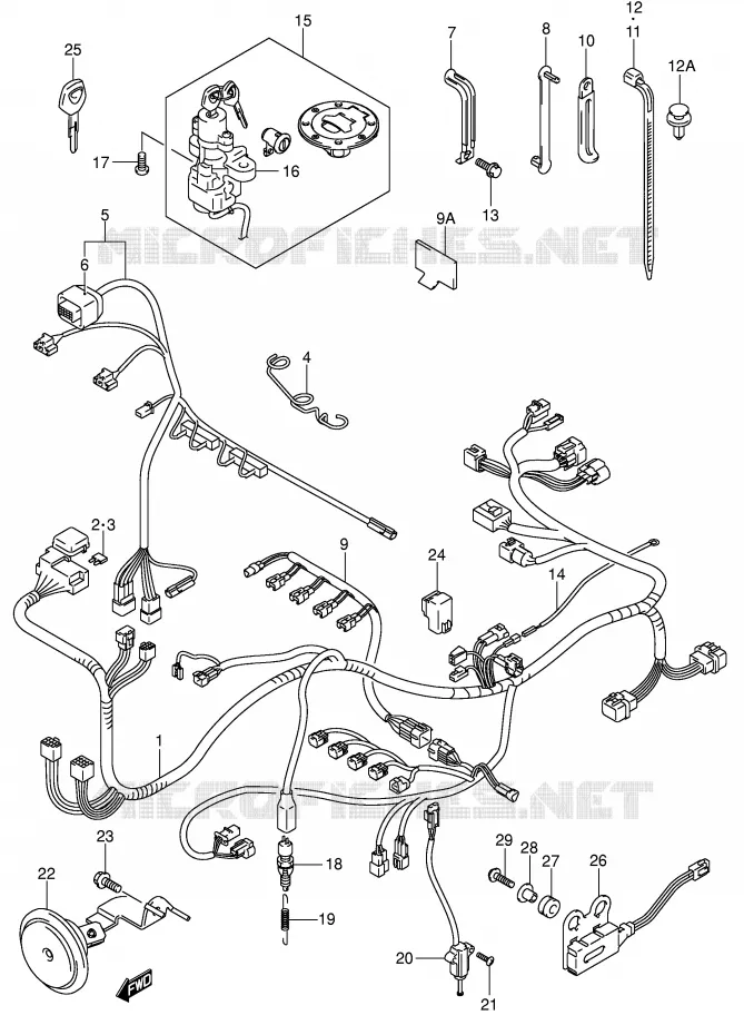 FAISCEAU ELECTRIQUE (MODELE Y/K1) Suzuki MOTO 750 GSX-R 2002  GSX-R750U1K2(E2)