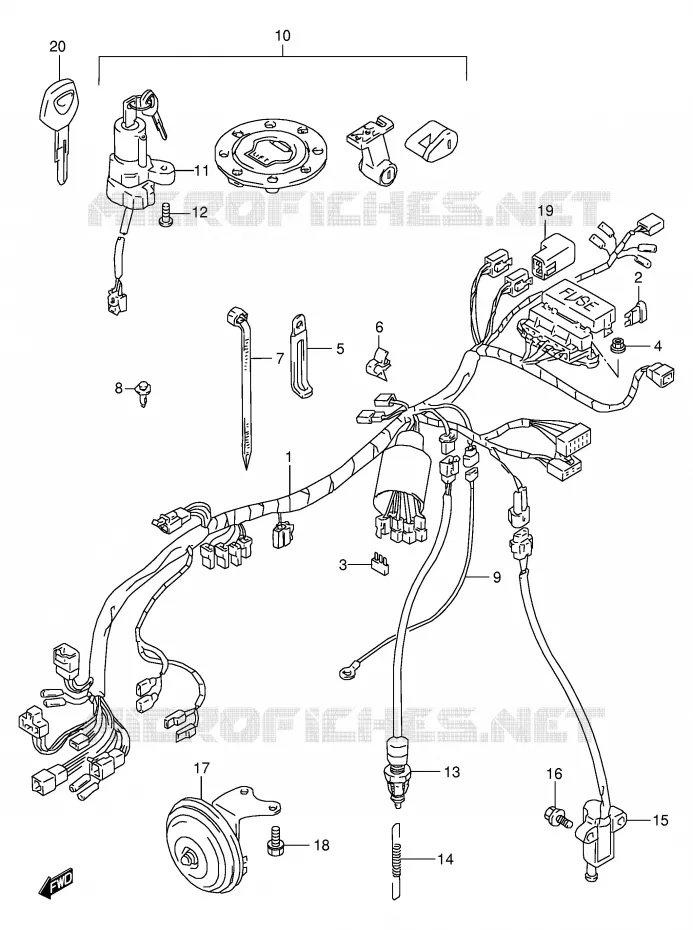 FAISCEAU ELECTRIQUE Suzuki MOTO 250 BANDIT 2000  GSF250VY(E24)