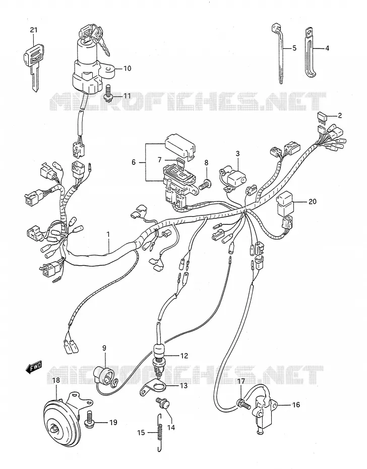FAISCEAU ELECTRIQUE Suzuki MOTO 400 BANDIT-N 1993  GSF400P(E28)