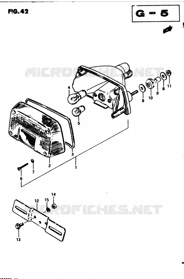 FEU ARRIERE (E18) Suzuki MOTO 250 GSX 1982  GSX250ESZ(Z/D)