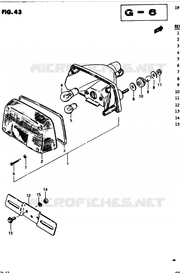 FEU ARRIERE (E22) Suzuki MOTO 250 GSX 1982  GSX250ESZ(Z/D)