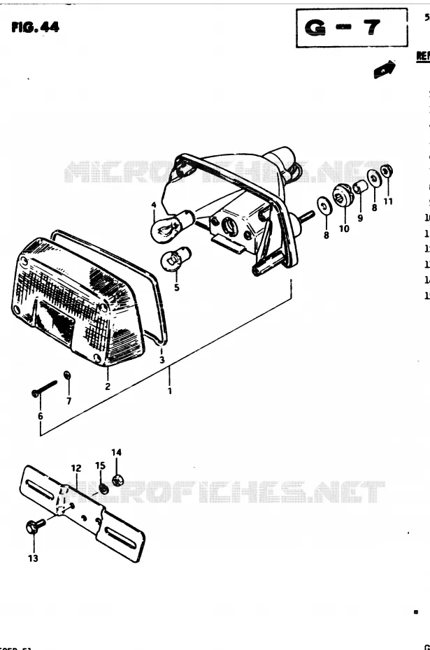 FEU ARRIERE (E34) Suzuki MOTO 250 GSX 1983  GSX250ESD(Z/D)
