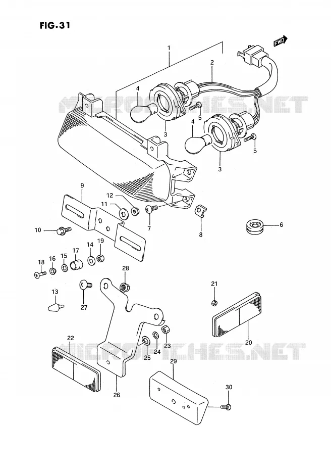 FEU ARRIERE (MODELE N/P) Suzuki MOTO 750 GSX-R 1994  GSX-R750WR(E2)