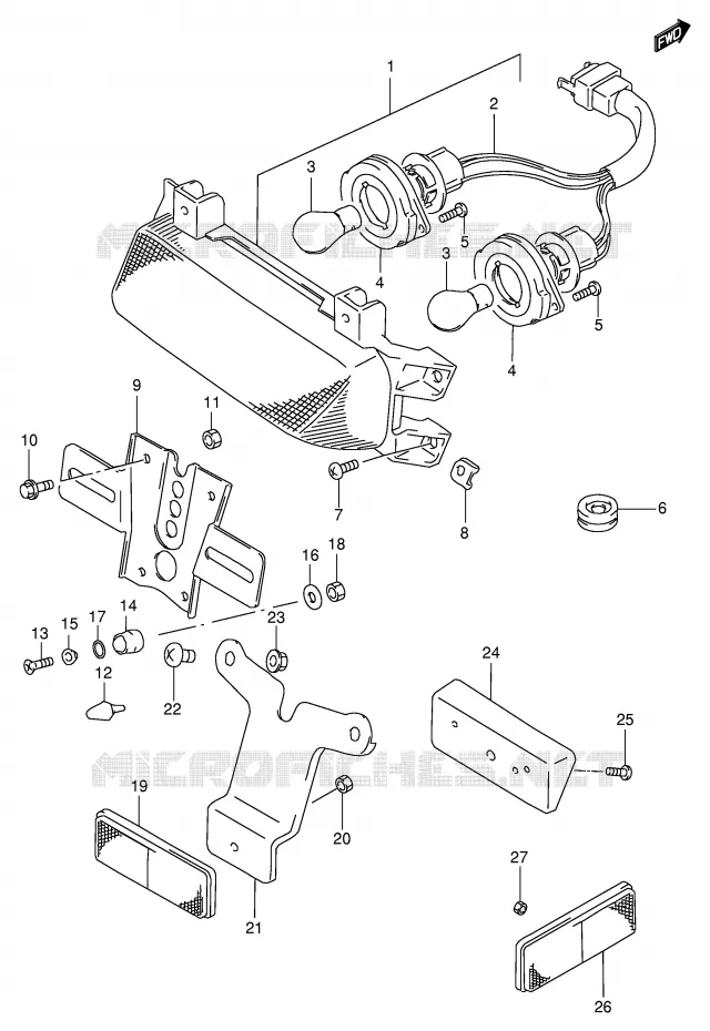 FEU ARRIERE (MODELE T/V/W) Suzuki MOTO 1100 GSX-R 1995  GSX-R1100WSKS(E2)