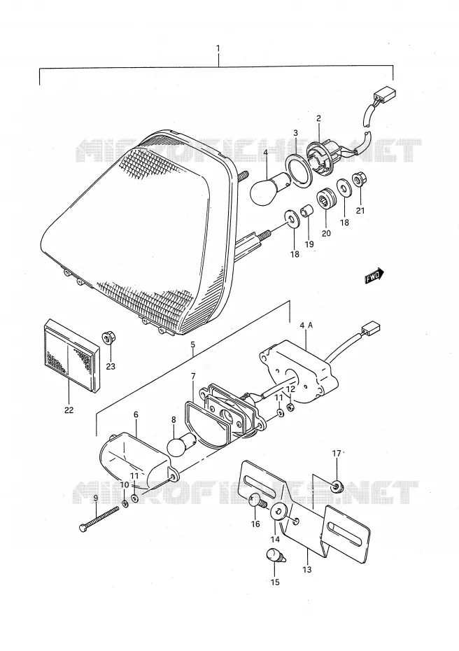 FEU ARRIERE Suzuki MOTO 1100 GSX-F 1991  GSX1100FM(E28)