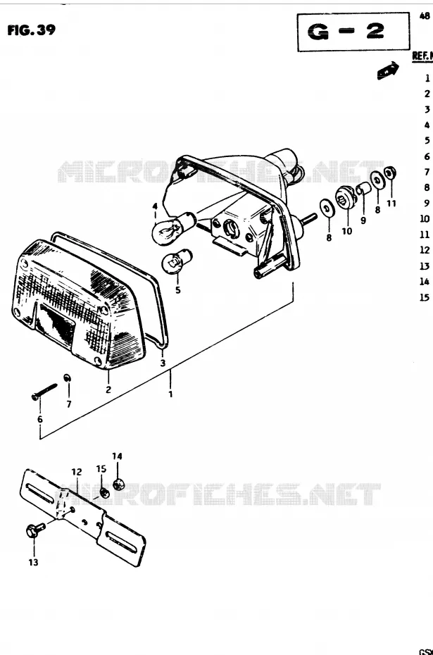 FEU ARRIERE Suzuki MOTO 250 GSX 1982  GSX250EZ(Z/D)