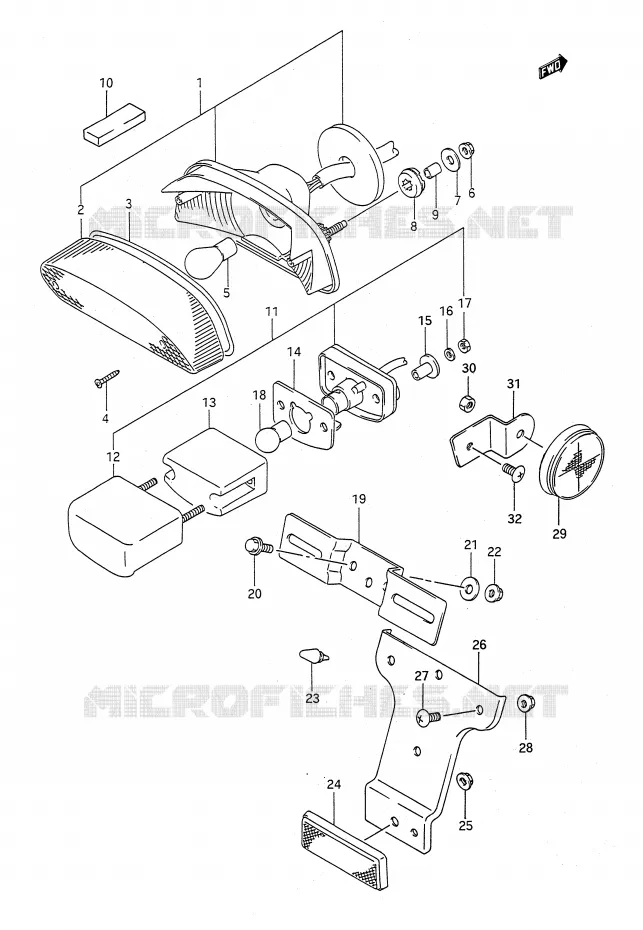 FEU ARRIERE Suzuki MOTO 400 BANDIT-N 1992  GSF400N(E28)