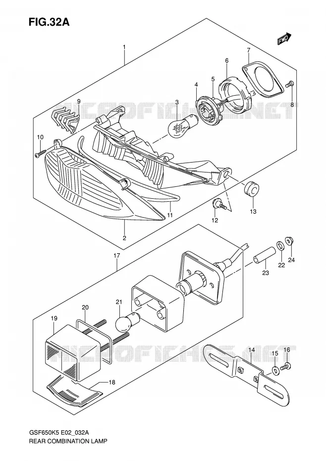 FEU ARRIERE (VOIR NOTE) Suzuki MOTO 650 BANDIT 2005  GSF650SUK5(E2)