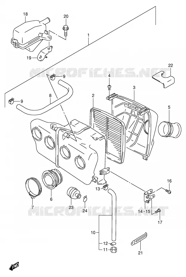 FILTRE A AIR Suzuki MOTO 1100 GSX-R 1995  GSX-R1100WS(E2)