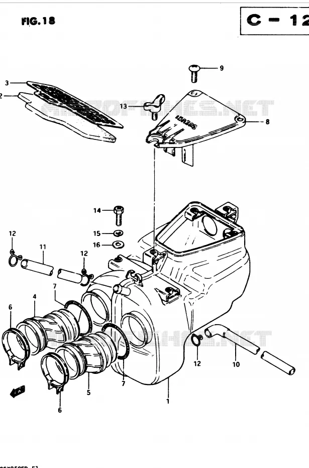 FILTRE A AIR Suzuki MOTO 250 GSX 1982  GSX250Z(Z/D)