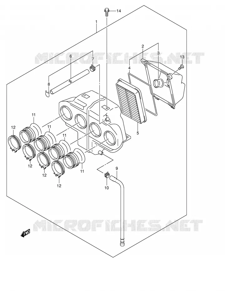 FILTRE A AIR Suzuki MOTO 600 BANDIT 2002  GSF600SUK2(E2)