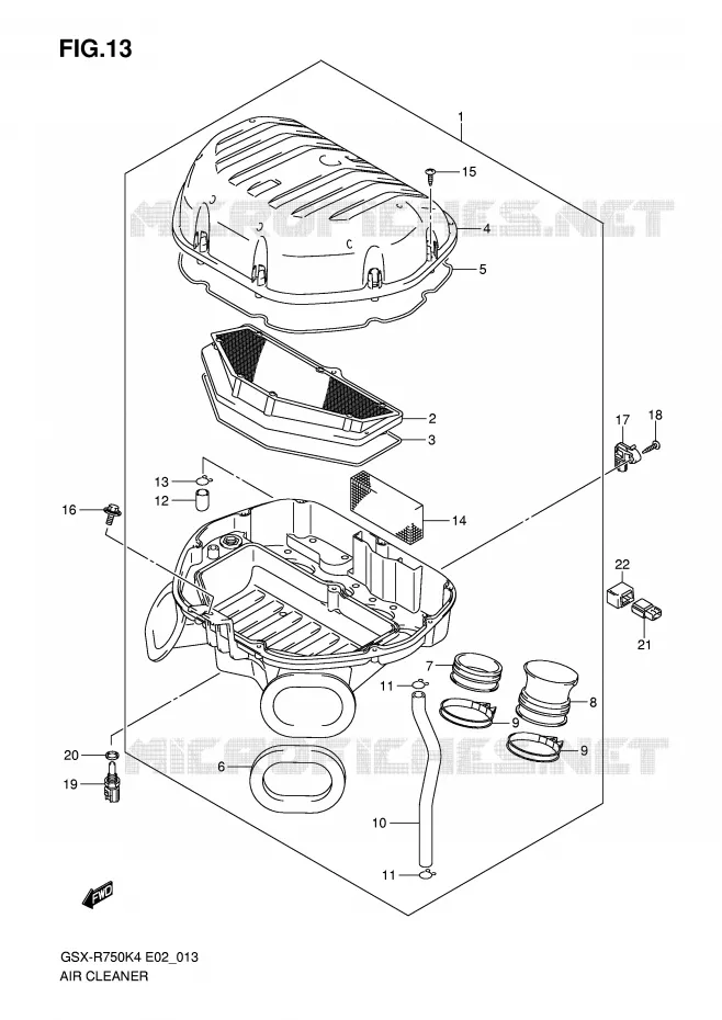 FILTRE A AIR Suzuki MOTO 750 GSX-R 2005  GSX-R750U2K5(E2)