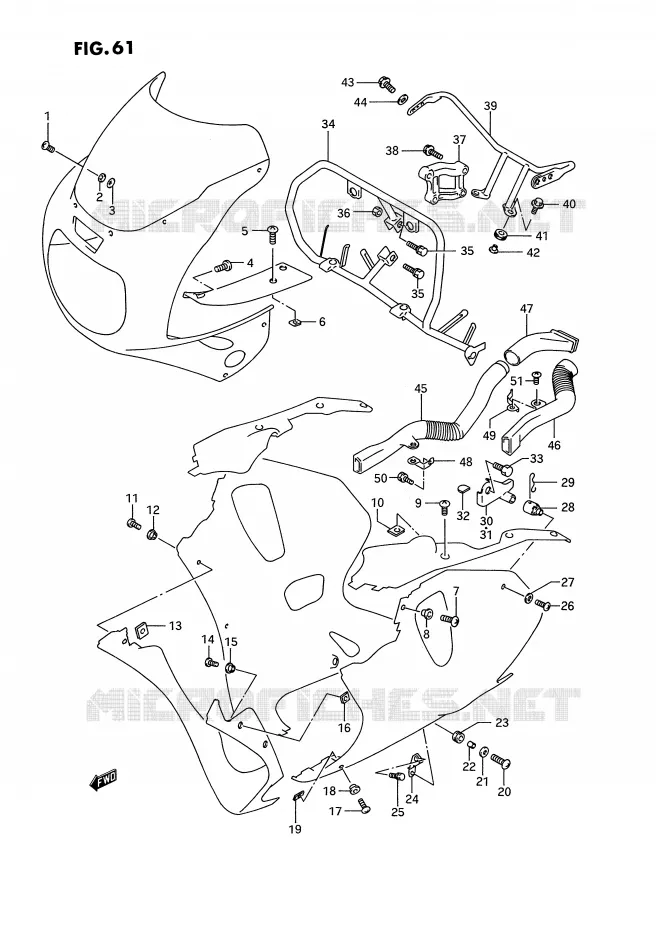 FLANCS DE CARENAGES (MODELE N/P) Suzuki MOTO 750 GSX-R 1992  GSX-R750WN(E2)