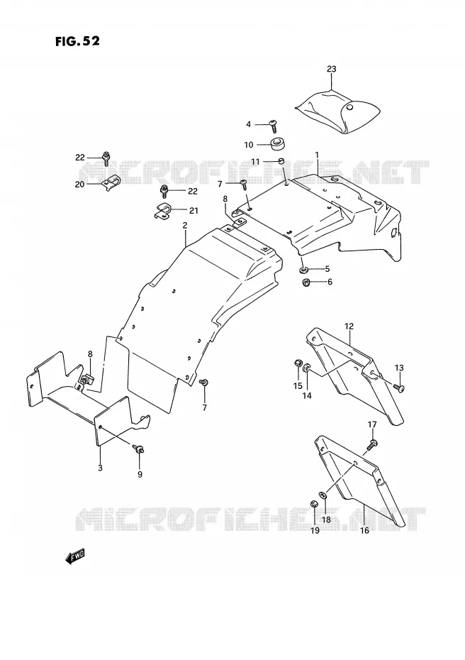 GARDE BOUE ARRIERE (MODELE N/P) Suzuki MOTO 750 GSX-R 1994  GSX-R750WR(E2)