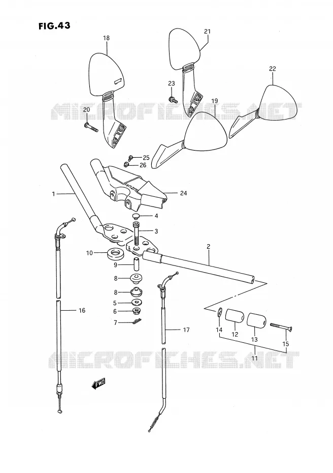 GUIDON (MODELE J/K) Suzuki MOTO 1100 GSX-F 1990  GSX1100FL(E2)