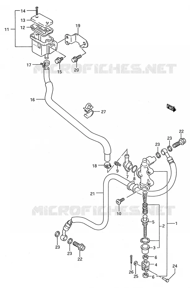 MAITRE CYLINDRE ARRIERE (MODELE R/S) Suzuki MOTO 750 GSX-R 1994  GSX-R750WR(E28)