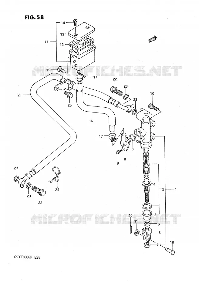 MAITRE CYLINDRE ARRIERE Suzuki MOTO 1100 GSX-G 1993  GSX1100GP(E28)