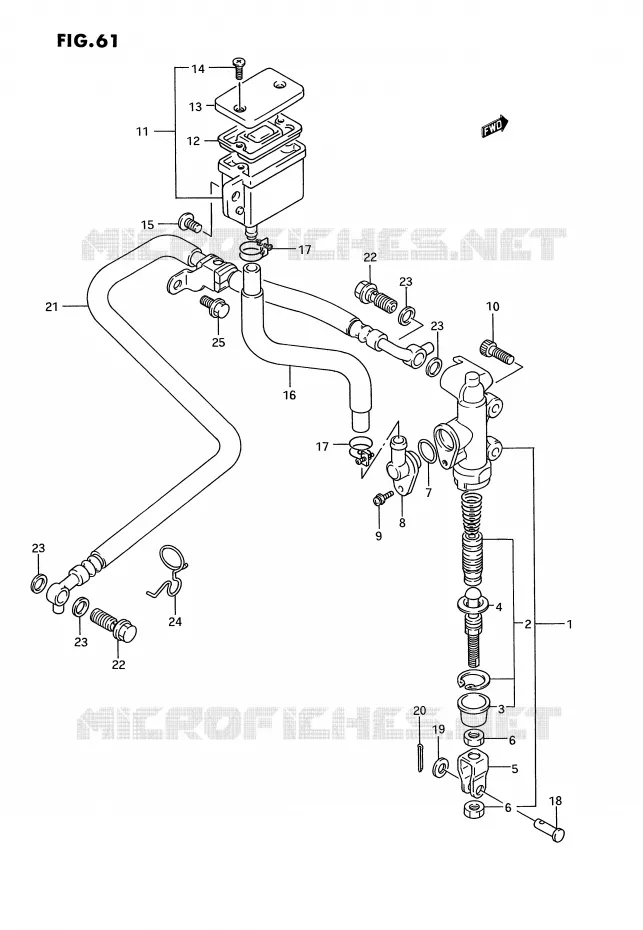 MAITRE CYLINDRE ARRIERE Suzuki MOTO 1100 GSX-G 1994  GSX1100GR(E2)