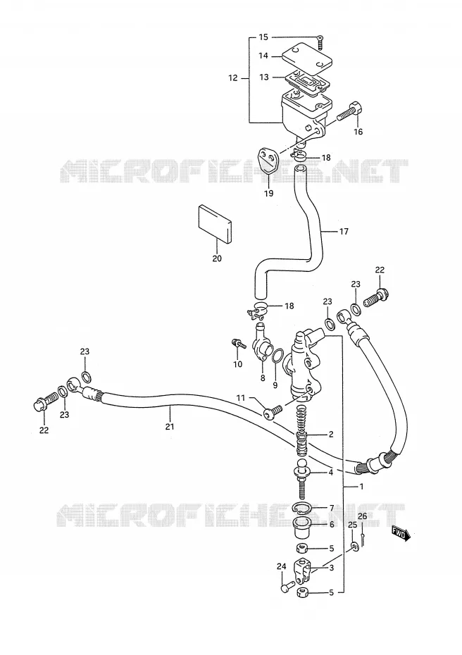 MAITRE CYLINDRE ARRIERE Suzuki MOTO 1100 GSX-R 1991  GSX-R1100M(E28)