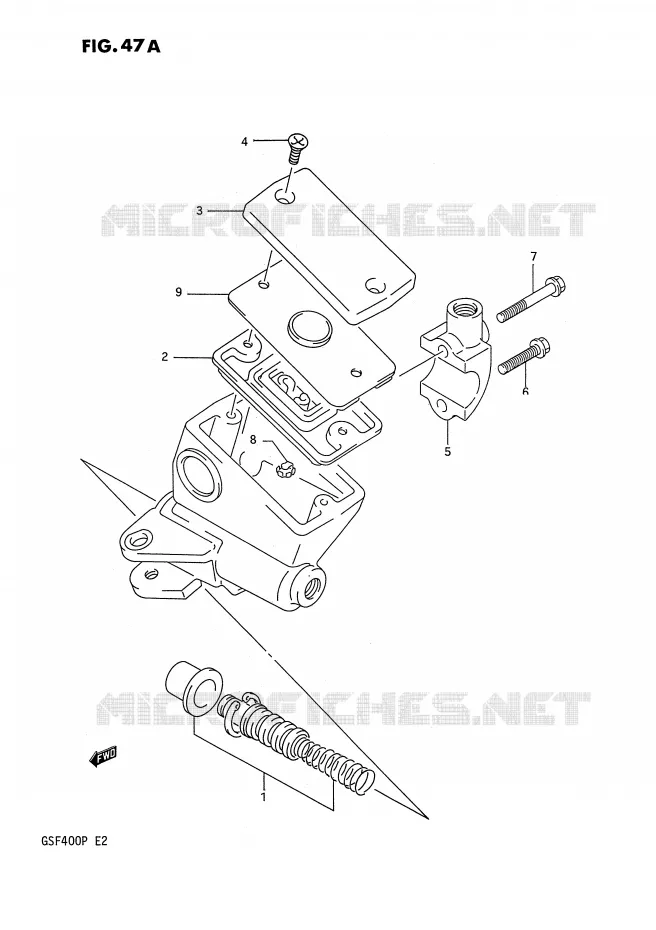 MAITRE CYLINDRE AVANT (MODELE P) Suzuki MOTO 400 BANDIT 1992  GSF400N(E2)