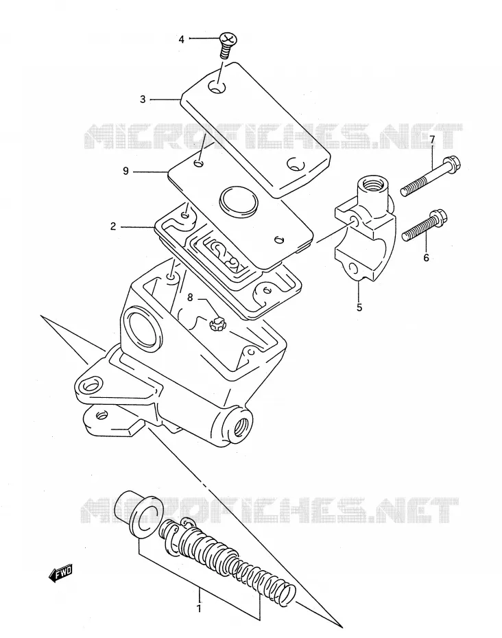MAITRE CYLINDRE AVANT (MODELE P) Suzuki MOTO 400 BANDIT-N 1991  GSF400M(E28)