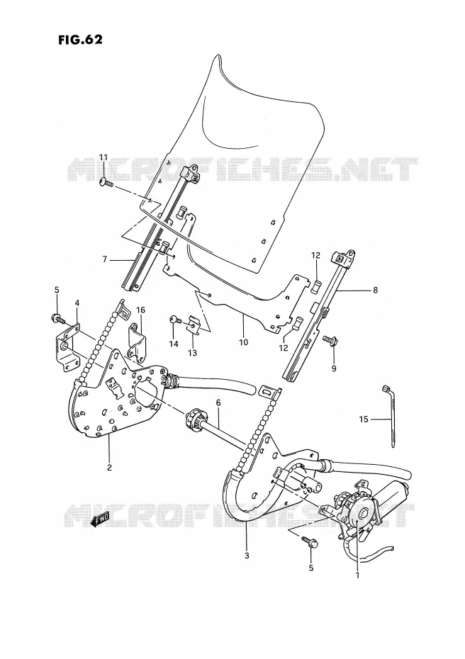 PARE-BRISE Suzuki MOTO 1100 GSX-F 1993  GSX1100FP(E2)
