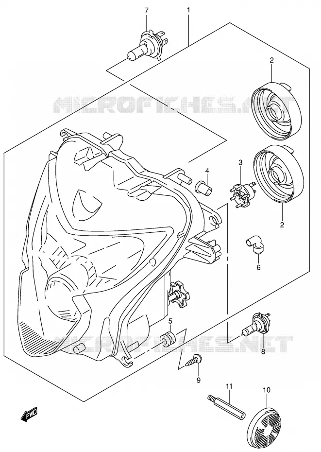 PHARE (E24) Suzuki MOTO 600 GSX-R 2004  GSX-R600K4(E2)