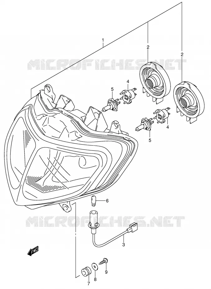 PHARE (E2,E19) Suzuki MOTO 600 GSX-R 2001  GSX-R600U2K1(E2)
