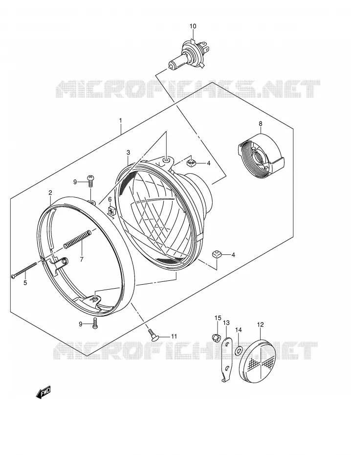 PHARE (GSX1400K4/K5 E24) Suzuki MOTO 1400 GSX 2003  GSX1400U1K3(E2)