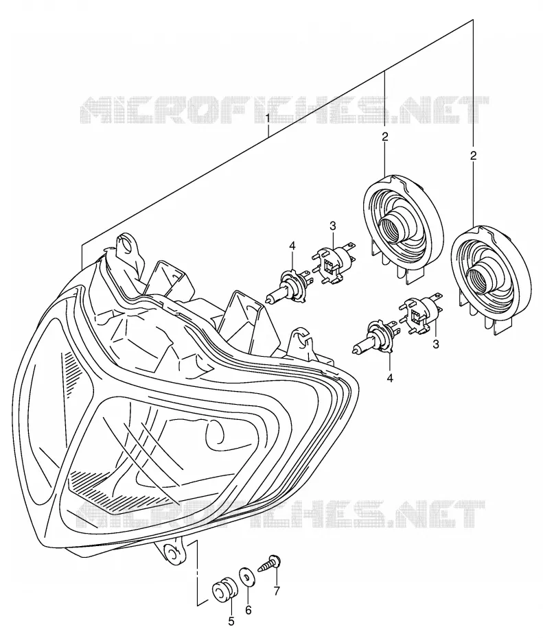 PHARE (MODELE K1 E24) Suzuki MOTO 600 GSX-R 2002  GSX-R600U2K2(E2)