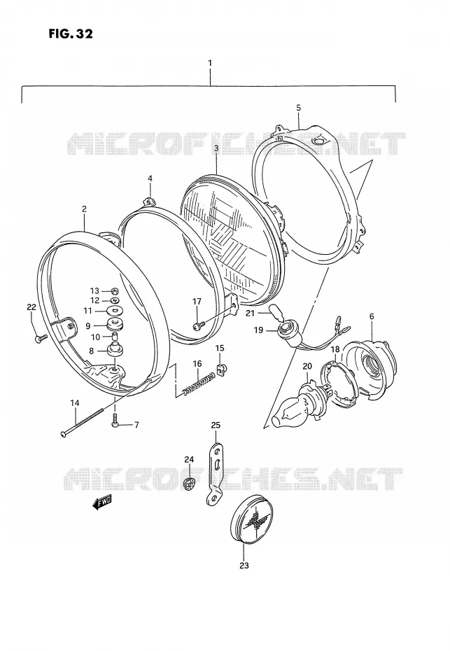PHARE (MODELE M/N/P,VOIR NOTE) Suzuki MOTO 1100 GSX-G 1992  GSX1100GN(E2)