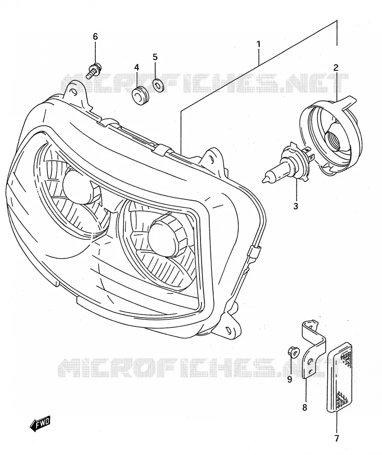 PHARE (MODELE R/S) Suzuki MOTO 750 GSX-R 1994  GSX-R750WR(E28)