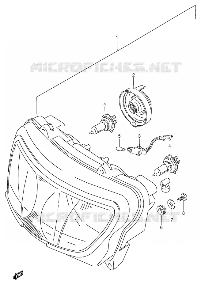 PHARE (MODELE T/V E2,E24) Suzuki MOTO 750 GSX-R 1998  GSX-R750W(E2)