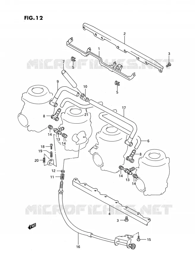 PIECES EXTERNES CARBURATEUR (MODELE N/P) Suzuki MOTO 750 GSX-R 1992  GSX-R750WN(E2)