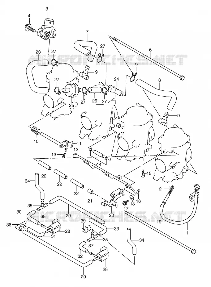 PIECES EXTERNES CARBURATEUR (MODELE W/X/Y) Suzuki MOTO 600 GSX-R 2000  GSX-R600Y(E2)
