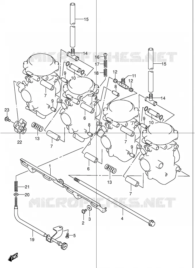 PIECES EXTERNES CARBURATEUR Suzuki MOTO 1200 BANDIT 2004  GSF1200SK4(E2)