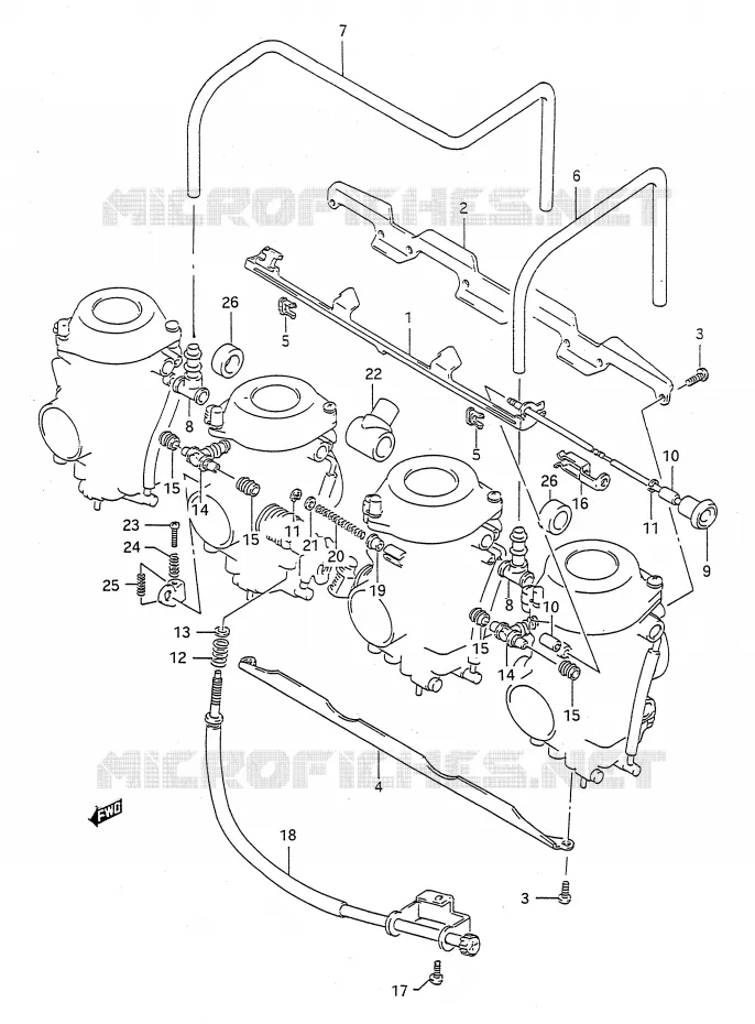 PIECES EXTERNES CARBURATEUR Suzuki MOTO 750 GSX-R 1991  GSX-R750M(E28)