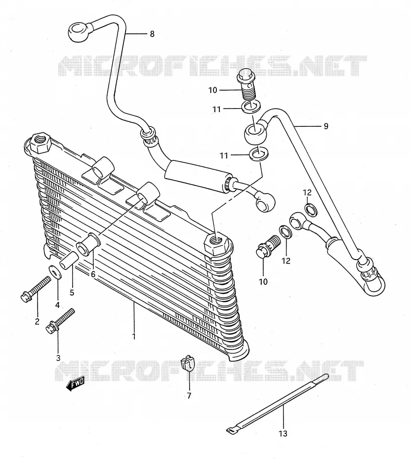 RADIATEUR D'HUILE Suzuki MOTO 1100 GSX-F 1990  GSX1100FL(E28)